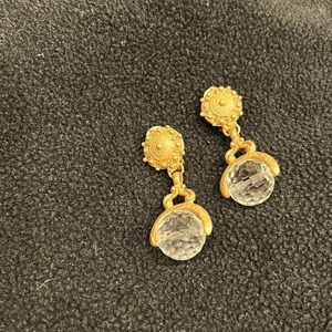 DKNY Crystal and gold costume clip-on earrings